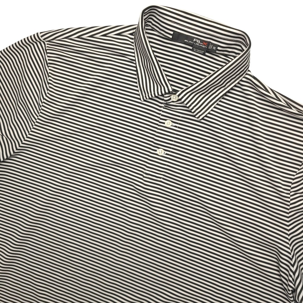 RLX Ralph Lauren Golf Polo Shirt Mens XL Black Stripe Guinness Black Lager